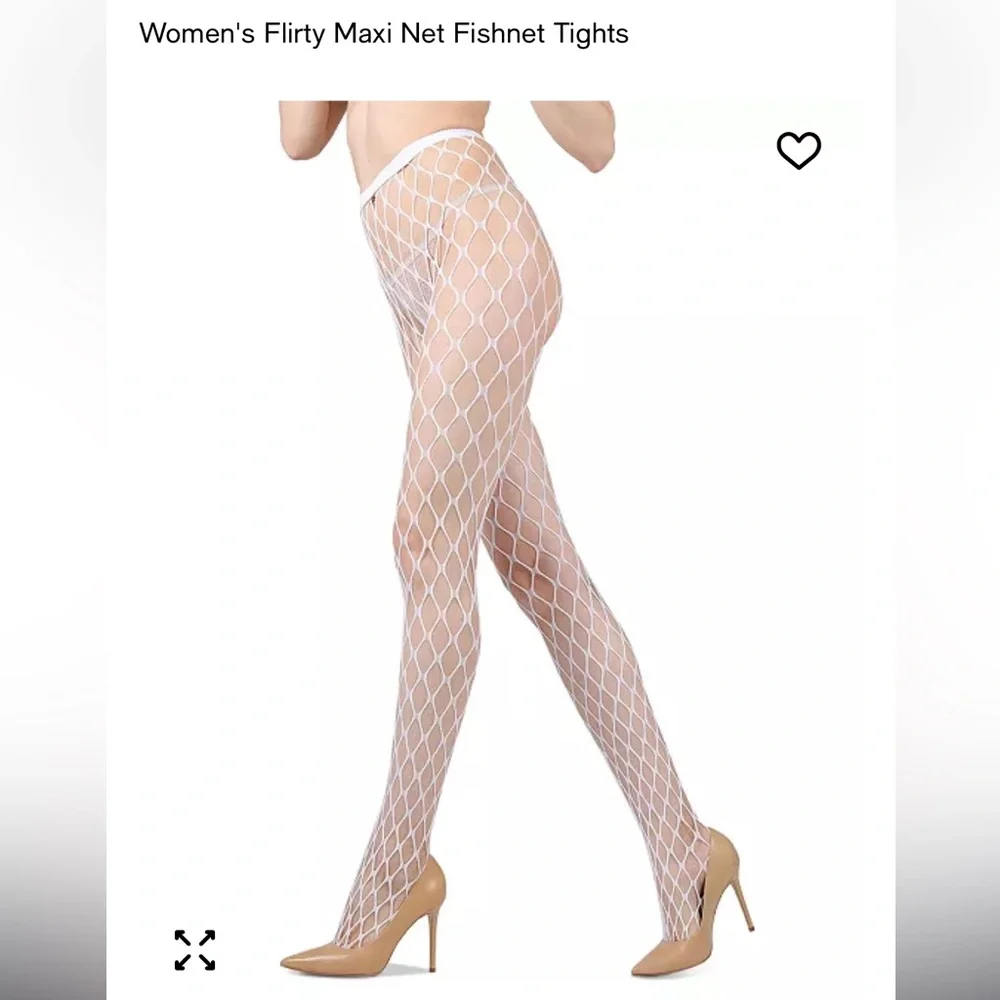 White Fishnet Tights MeMoi NWT M/L